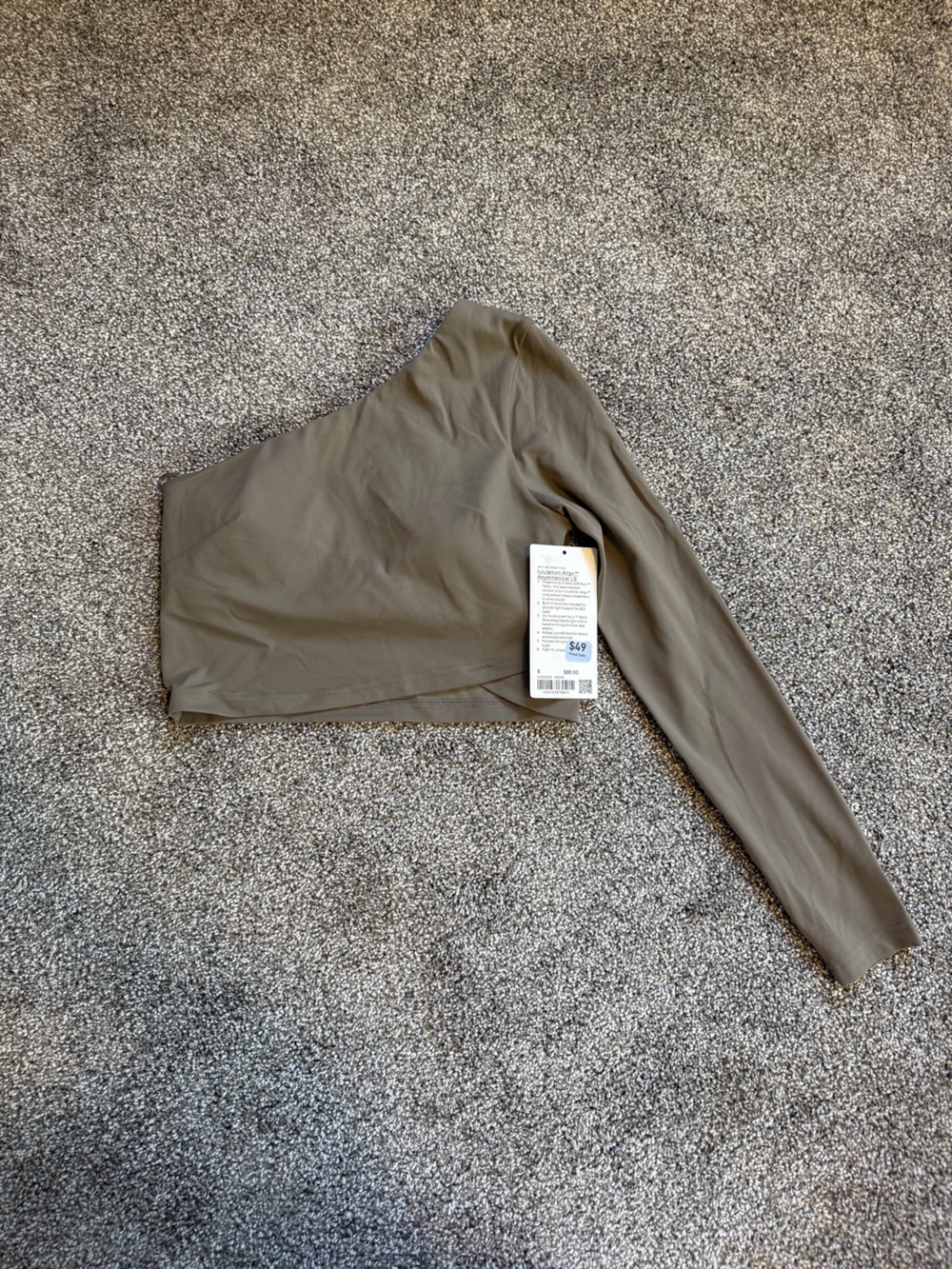 lululemon athletica One-Shoulder Long Sleeve Top in Olive